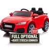 TOYSCAR Macchina Elettrica Per Bambini Audi TT RS Roadster Full Optional con TAPPETINI Auto Elettrica Per Bambini Telecomandata Sedile In Pelle Porte Apribili Doppio Motore Elettrico 12V TOYSCAR Rosso