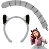 Generico Orecchie Da Animale - Orecchie e Coda da Lemure,Accessorio Costume Per Bambini Halloween Carnevale Festa Palcoscenico Cosplay