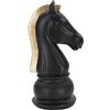 Decor Space Pedina scacchi cavallo decorativo in poliresina per decorazioni ambienti (Nero e oro)