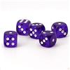 WeLoveBeads XL dadi (20 mm) transparente/bianche viola - fatto en germania - WeLoveBeads - 5 pezzi