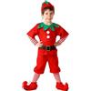 Generico Costume Elfo Bambino, Costumi da Elfo di Natale per Bambini Ragazze Outfit Set Costume da Elfo Vestiti Festivo Costumes Christmas Abiti Festa Completo Natale Carnevale (C Red, 7-8 Years)