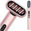 Haloby Bacchetta facciale 5 in 1 | Dispositivo a microcorrente per anti-invecchiamento, terapia della luce rossa e blu, massaggiatore viso per ringiovanimento, terapia della luce LED, terapia del