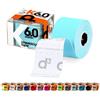 d3 K6.0 Nastro kinesiologico 50 mm x 6 m per caviglia, ginocchio, spalla, gomito, gamba, fisioterapia medica sportiva cinetica e supporto per infortuni muscolari (Blu Ghiaccio, 1 Rotolo)
