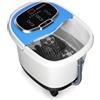 HOMASIS Massaggiatore per piedi con rulli, scaldapiedi elettrico massaggiatore per doccia, massaggiatore per bagno elettrico timer 10-60 minuti/35-48 ℃/500 W, 46 x 37,5 x 38,5 cm (blu)
