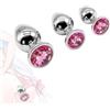 Ncurylaqv A1C- 3 Pezzi di Squisiti e Sognanti Giocattoli per Coppie in Metallo Con Diamanti Pink Ṕlūg Ḁnàli Ḁnàlé Ḅūṱṱ Ṕlūg ḀnâlêŜêx Pîccólo Dilàtâtore Ânâls Dónna Ḁmǎl Ṕļūgs Plây Ṕlūg Ânâlṕlūg Tóy