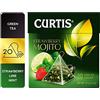 CURTIS TEA, STRAWBERRY MOJITO, TÈ VERDE CINESE, FRAGOLA DOLCE, MENTA FRESCA, 20 PIRAMIDI INDIVIDUALI IN RETE