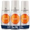 SodaStream Sciroppo 3 x arancione senza zucchero, 1 x bottiglia produce 9 litri di bevanda pronta, preparato in pochi secondi e sempre fresco, 3 x 440 ml