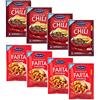 Santa Maria - 4 Buste per Mix di Spezie Condimento per Chili (16 porzioni) + 4 Buste per Spezie Miste per Tortilla e Farcitura di Fajita (16 Porzioni) - Totale 8 Buste (224 Gram)