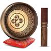 HIMALAYAN BAZAAR Juego de cuencos tibetanos, fácil de jugar, auténtico, hecho a mano, para meditación, sonido, chakra, curación de yoga, por Himalayan Bazaar