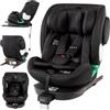 FableKids NORA Seggiolino auto nero | sedile auto i-Size girevole a 360° 40-150 cm | Reboarder con ISOFIX e gamba di supporto | poggiatesta e schienale regolabili in altezza | Certificazione ECE R129