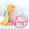 TQEBWUS 32 x 28 x 32 cm, sedia da bagno antiscivolo con forte ventosa per stabilità, seggiolino pieghevole per bagnetto, graziosa sedia avvolgente per bambini da 6 a 18 mesi (carico massimo: 20 kg)