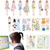 Generic Kit di vestire bambole magnetiche - Vestito da principessa magnetica Fai finta di giocare in costume | Puzzle di vestiti magnetici Moda creativa vestire per compleanno del giorno dei