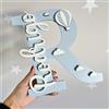 KRUIJHEU Iniziale personalizzata con mongolfiera, decorazione per la cameretta dei bambini, personalizzabile con nome del bambino, idea regalo per neonati, decorazione da parete per cameretta dei bambini (blu)