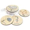 DEHOME - Placca Mese Neonato Personalizzata con Nome - Set Dischi Cumplemes in Legno 4 mm - Stampa Diretta - Regalo per Neonati (Oceano, Francese)