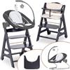 hauck Seggiolone Evolutivo Beta+ Newborn Set Deluxe da 0 Mesi - Seggiolone Pappa Bimbi con Sdraietta Neonato 2in1 Regolabile, Cuscino Seduta e Vassoio