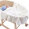 Odot Coperta in maglia per neonati e ragazze, traspirante, ultra morbida e quadrata, sacco nanna per passeggini o letti (beige, 100x80 cm)