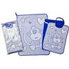 Bubabù Set ASILO SCUOLA MATERNA RALPH 3 pezzi: bavaglino spugna con elastico cm.26x34, asciugamano cm.40x50, sacchetto in tela cm 32x37 - Completo asilo - Cotone 100% Made in Italy (BLU)