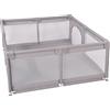 HUOLE Recinto Neonato con Tappeto Gioco Bambini Pieghevole, Box Bambini con Materassino in Tessuto e Rete Traspirante, per Bimbi 0~3 Anni-1,5 * 1,8 m - (grigio)