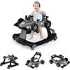 RELAX4LIFE Girello per Bambini 6-18 Mesi, Baby Walker 4 in 1 Trasformabile, Carrello Primi Passi e Macchinina a Spinta con Luci e Suoni, Altezza Regolabile, Pieghevole(GRIGIO)
