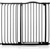 Safetots Cancelletto di Sicurezza Extra Alto con Parte Superiore Incurvata, 107cm - 116cm, Nero Opaco, Extra Alto con 100cm di Altezza, Montaggio a Pressione per Scale, Barriera di Sicurezza