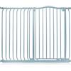 Safetots Cancelletto di Sicurezza Extra Alto con Parte Superiore Incurvata, 116cm - 125cm, Grigio Opaco, Extra Alto con 100cm di Altezza, Montaggio a Pressione per Scale, Barriera di Sicurezza