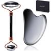InfiniteRelax Terahertz Gua Sha & Roller - Set di strumenti per il viso, rullo viso e gua sha, strumento massaggiatore Guasha, per ridurre il gonfiore e migliorare le rughe, idea per mamme e donne