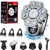 RIOCALOTDD umido e asciutto con display a led 9D rasoi, Rasoio a Testa Impermeabile Ipx7, 6 in 1 Rasoio Testa calva, Testa flottante indipendente 9D, Kit per la toelettatura，per una rasatura rapida