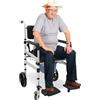 JJsdwin Sedia a rotelle pieghevole per WC con 2 ruote universali richiudibili, regolabile in altezza, per anziani e disabili, cuscino a forma di O