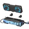 Flaroey Docking Station per Giochi Type-C 10 In 1 per Steam DeckROG Ally/per Switch M.2 PCie Nvme Hard Disk Box, HUB USB C 4K60HZ Doppia Ventola