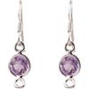 Handmade Amethyst Earrings Handmade Natural Round Gemstone 925 Sterling Silver Long Dangle Earrings Jewelry