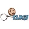 Faltec Portachiavi personalizzato in legno glitterato CALCIO/PALLA DA CALCIO, personalizzalo con il tuo nome!