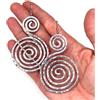 Handmade Orecchini Donna leggerissimi Pendenti a Spirale, orecchini in Alluminio Anallergico Artigianali color Argento