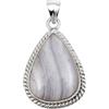 Handmade Generico Twisted Wire Design Pear Blue Lace Agate Loose Gemstone Pendant Handmade 925 Sterling Silver Pendant