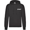 Generico Felpa con cappuccio e scritta STAFF davanti e dietro NM (Nero, XL)
