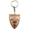 Faltec Portachiavi personalizzato compatibile con U.S. LECCE in legno con nome personalizzato- Portachiavi squadra di calcio del cuore serie A