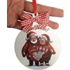 Faltec Pallina di Natale Personalizzabile per Nonni, Decorazione Natalizia in Legno con Nomi, Addobbo Albero Fatto a Mano, Interno (Nonni con cuori)