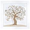Albalù Bomboniera Sottopentola Albero della Vita in Ceramica a Rilievo con Cornice in Legno - Scatola Regalo Inclusa - Bomboniere Comunione Battesimo