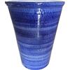 Ceramiche Angela Rinaldi - Vaso in Ceramica di Vietri Dipinto a Mano Blu Maiolica Design Terracotta Coccio Cachepot (Altezza cm 12 Diametro cm 13, Blu)