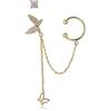 Meissa Orecchini d'oro per le donne Farfalla orecchio Cuff CZ catena Orecchini in argento Sterling Regali per amico sorella indossare ogni giorno, Oro