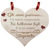 Faltec Targhetta in legno personalizzata Cuore con dedica -regalo perfetto per San Valentino - Anniversario - fuoriporta - TARGA