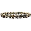 KARDINAL WEIST dalmata diaspro bracciale, perle di gemma, gioielli per uomo e donna, chakra - felicità - potenza (M, dalmata diaspro)
