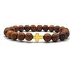 KARDINAL WEIST crocifisso oro legno perline bracciale, gioielli per donna e uomo, FEDE - AMORE - SPERANZA - №3 (M, Blanco)