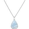 GIOAS Collana con catena a corda taglio diamante da 1,2 mm, ciondolo in opale blu in argento sterling 925 Gioielli per donna/uomo