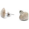 Generic Orecchini a lobo con conchiglia beige e argento 12x10 mm