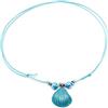 Handmade Collana cordino cerato con conchiglia azzurra