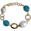 Generic Bracciale GIADA AZZURRA, perla barocca, catena in allumnio, bracciale italiano