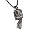 EMMANUELA handcrafted for you Piccolo ciondolo in argento sterling su catena a sfera per uomo collana per uomo ciondolo vintage cool microfono collana catena cantante musica gioielli uomo regalo