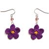 Meraki Studio Orecchini fiore di viola, orecchini con perline di vetro, viola/giallo, Gioielli all'uncinetto, boho chic, Made in Italy, Bijoux da donna, Lavorazione Artigianale