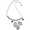 Meraki Studio Collana con Ramo e Foglie all'Uncinetto - Cotone Grigio Fatta a Mano con Perline Sfaccettate - Girocollo Romantico Fatto a Mano