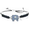 ibamboli il gioiello degli affetti ibamboli - bracciale cordino nautico con iniziale R in argento e zirconi (Blu)